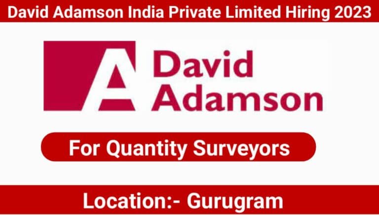 David Adamson India Private Limited Hiring 2023