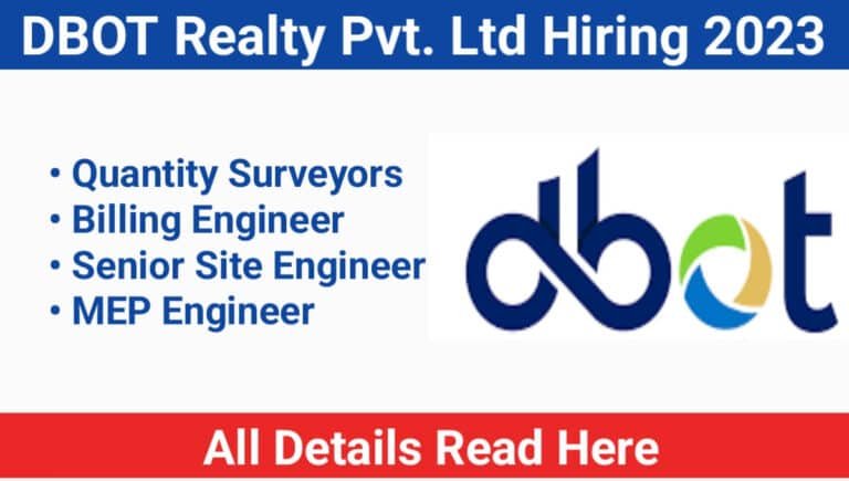DBOT Realty Pvt. Ltd Hiring 2023