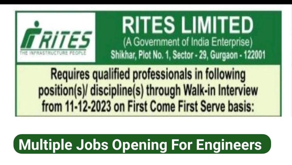 Rites Limited Walk-In Interview 2023