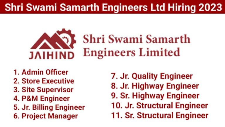 Shri Swami Samarth Engineers Ltd Hiring 2023