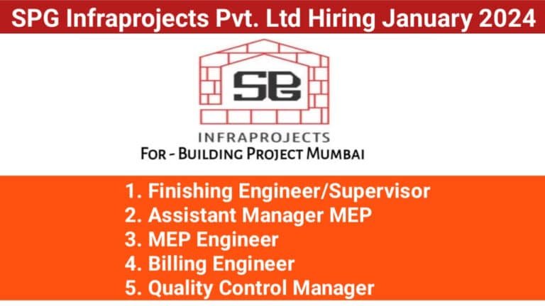 SPG Infraprojects Pvt. Ltd Hiring January 2024