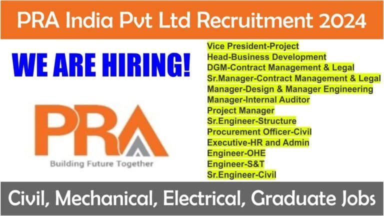 PRA India Pvt Ltd Recruitment 2024