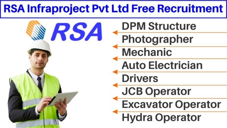 RSA Infraproject Pvt Ltd Free Recruitment