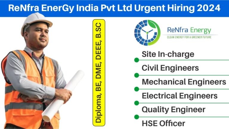 ReNfra EnerGy India Pvt Ltd Urgent Hiring 2024