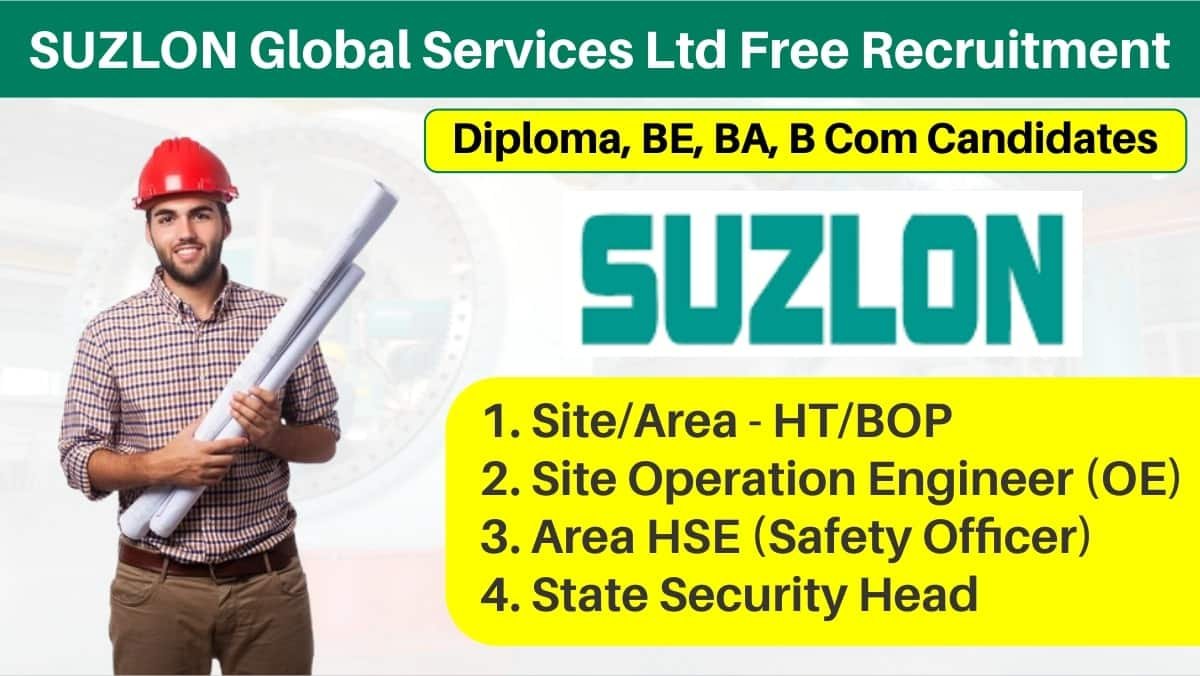 SUZLON Global Services Ltd Free Recruitment 2024