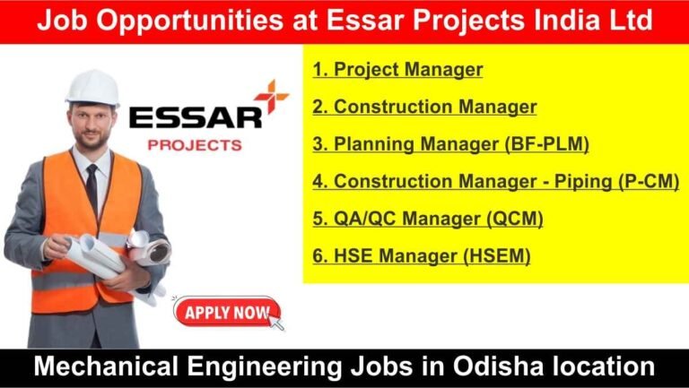 Job Opportunities at Essar Projects India Ltd