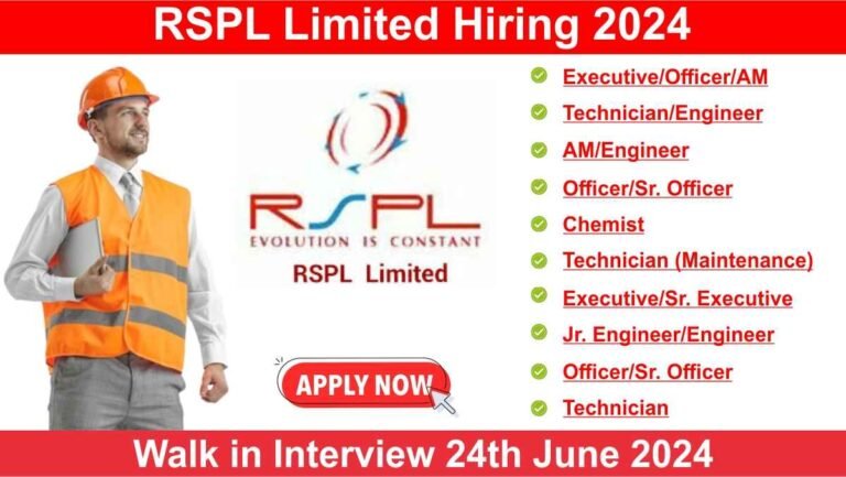 RSPL Limited Hiring 2024