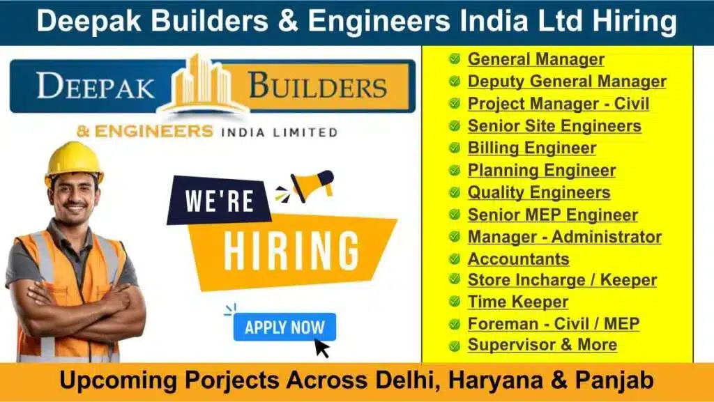 Deepak Builders & Engineers India Limited Walk-In Interview | For ...