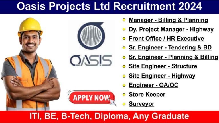 Oasis Projects Ltd Recruitment 2024