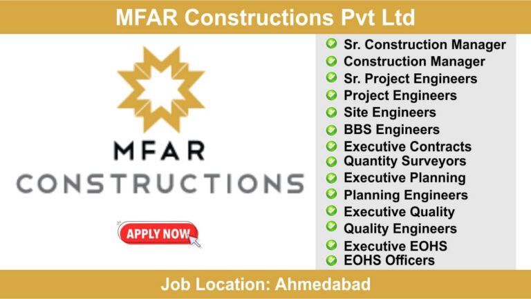 MFAR Constructions Pvt Ltd Hiring 2024