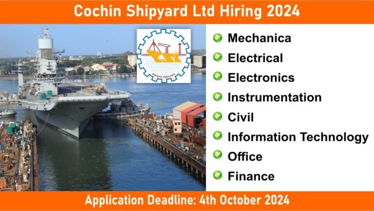 Cochin Shipyard Ltd Hiring 2024