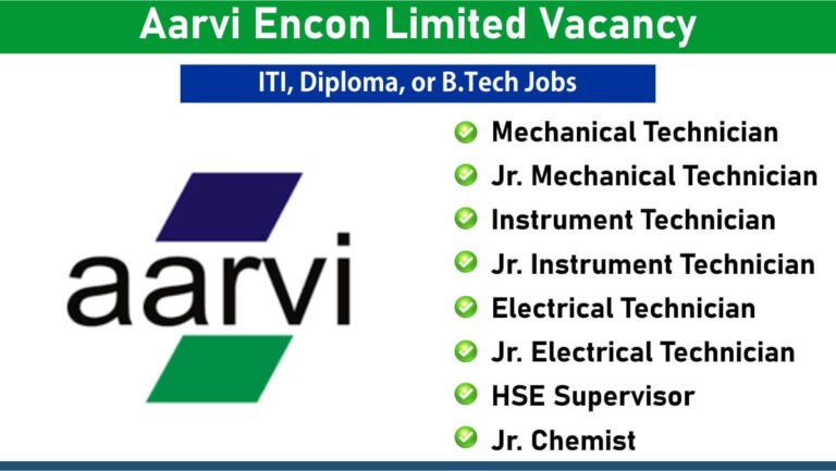 Aarvi Encon Limited Vacancy