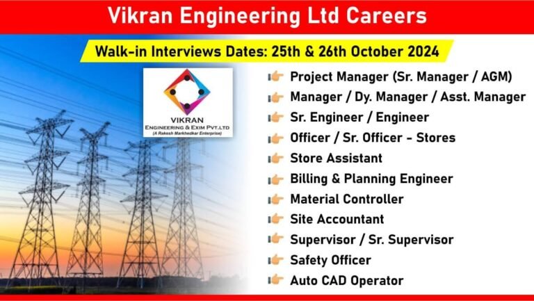 Vikran Engineering Ltd Careers