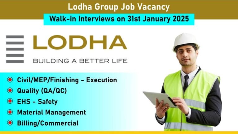 Lodha Group Job Vacancy