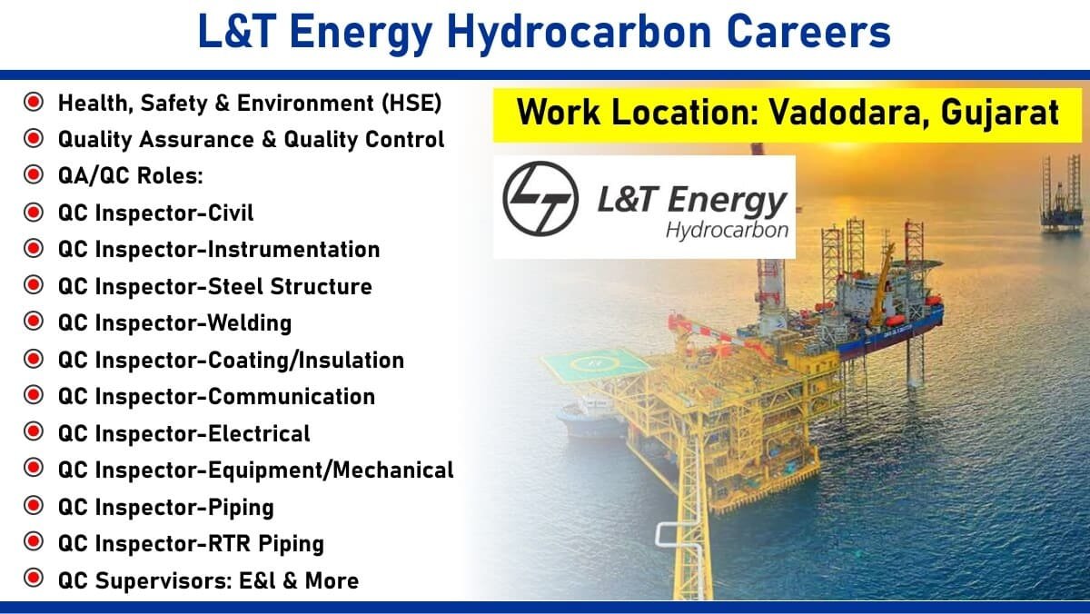 L&T Energy Hydrocarbon Careers: Recruitment for Multiple Positions in Oil & Gas EPC sector | Jobs in Saudi Arabia