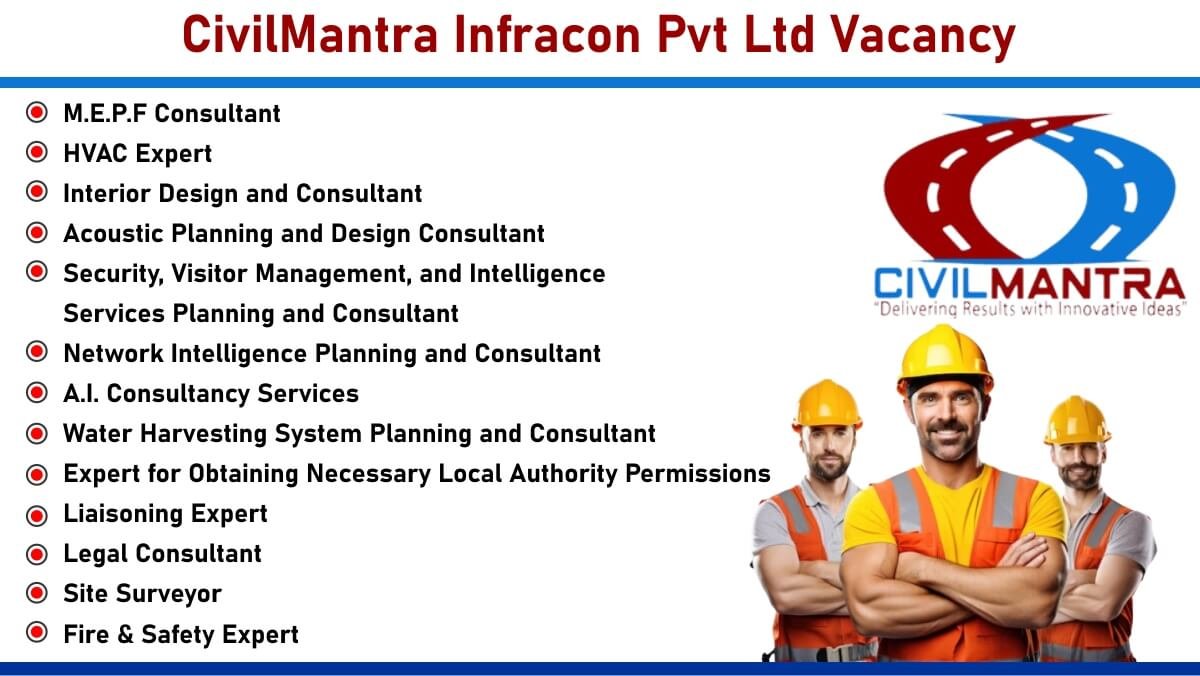 CivilMantra Infracon Pvt Ltd Vacancy: Recruitment for Multiple Positions | Civil, Electrical & Mechanical Engineering Jobs