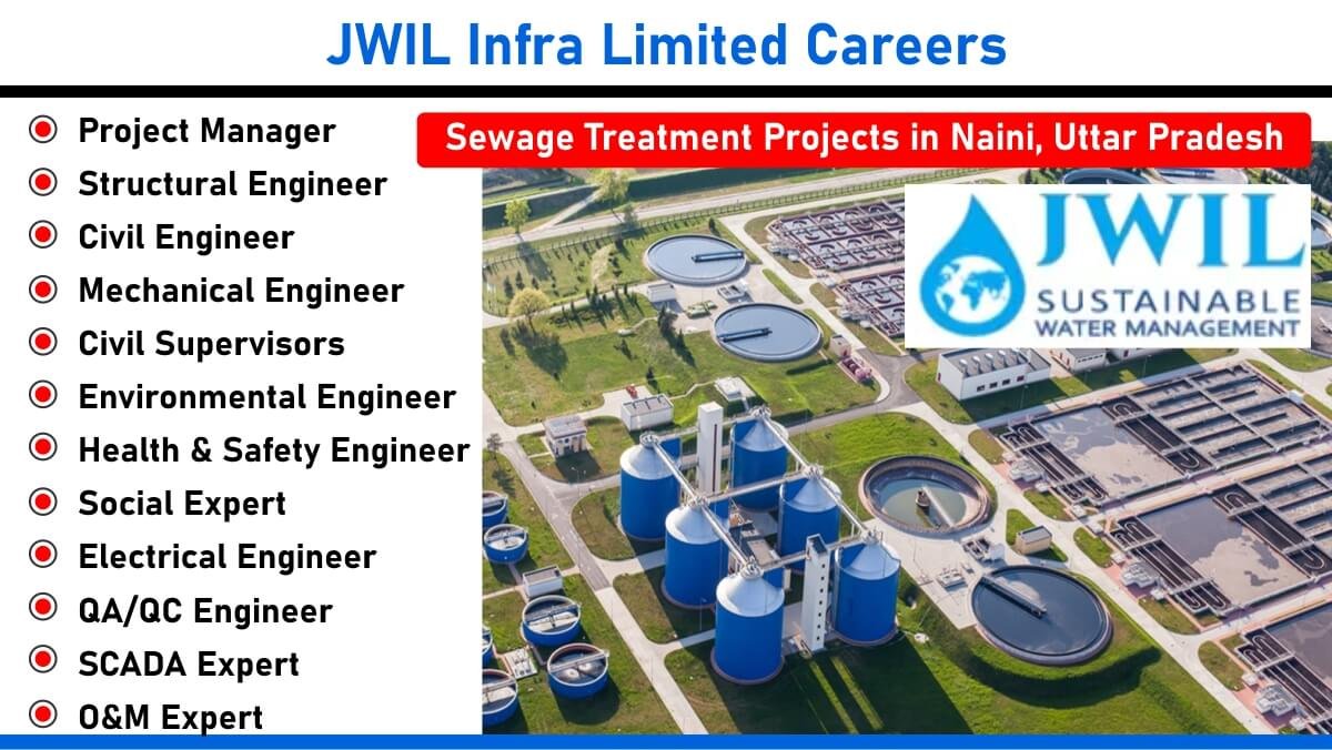 JWIL Infra Limited Careers: Recruitment for Sewage Treatment Projects in Naini, Uttar Pradesh | Diploma, B.Tech, Graduate, Degree, M.Tech, M.E.