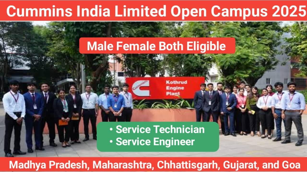 Cummins India Limited Open Campus Drive 2025 | Male And Female Both Eligible