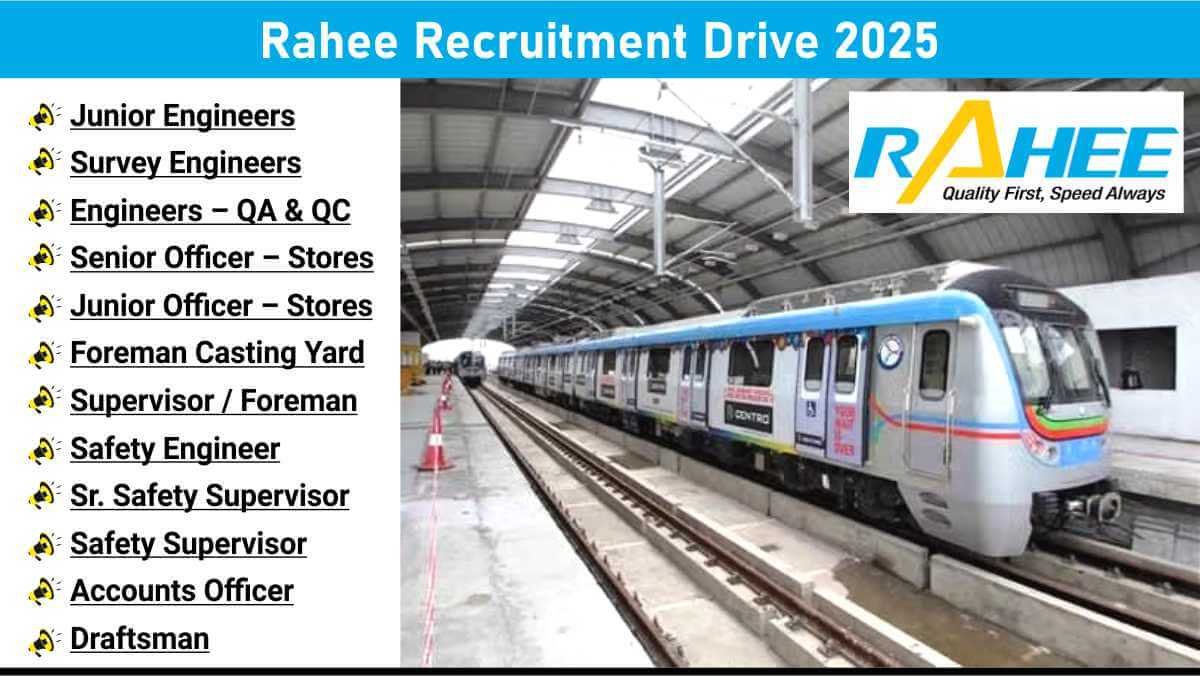 Rahee Infratech Ltd Walk In Interview | For Metro Projects In Delhi