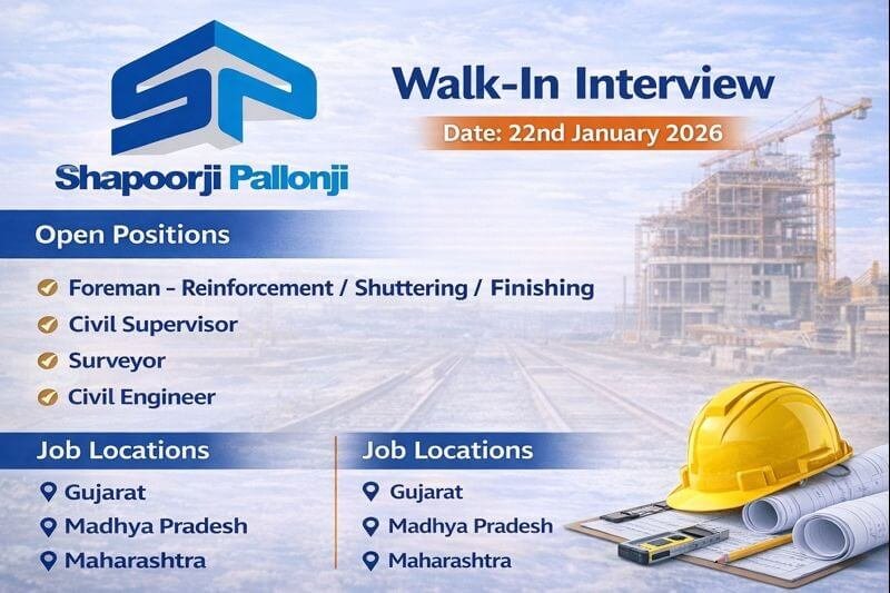 Shapoorji Pallonji Walk In Interview | For Building and industrial Construction Projects