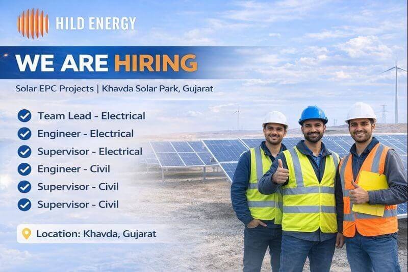 Hild Energy New Job Opening | Diploma, BE and B.tech | Large-Scale Renewable Energy Projects
