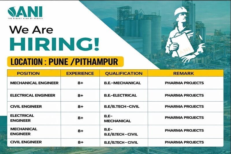 ANI Integrated Services Ltd Vacancy | Civil Engineer, Electrical and Mechanical Engineer Job