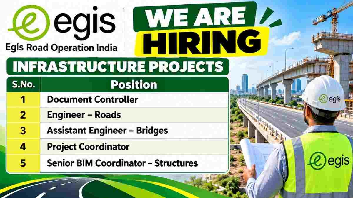 Egis Road Operation India New Job Opening | Document Control, Road Engineering, Bridge Engineering, Project Coordination